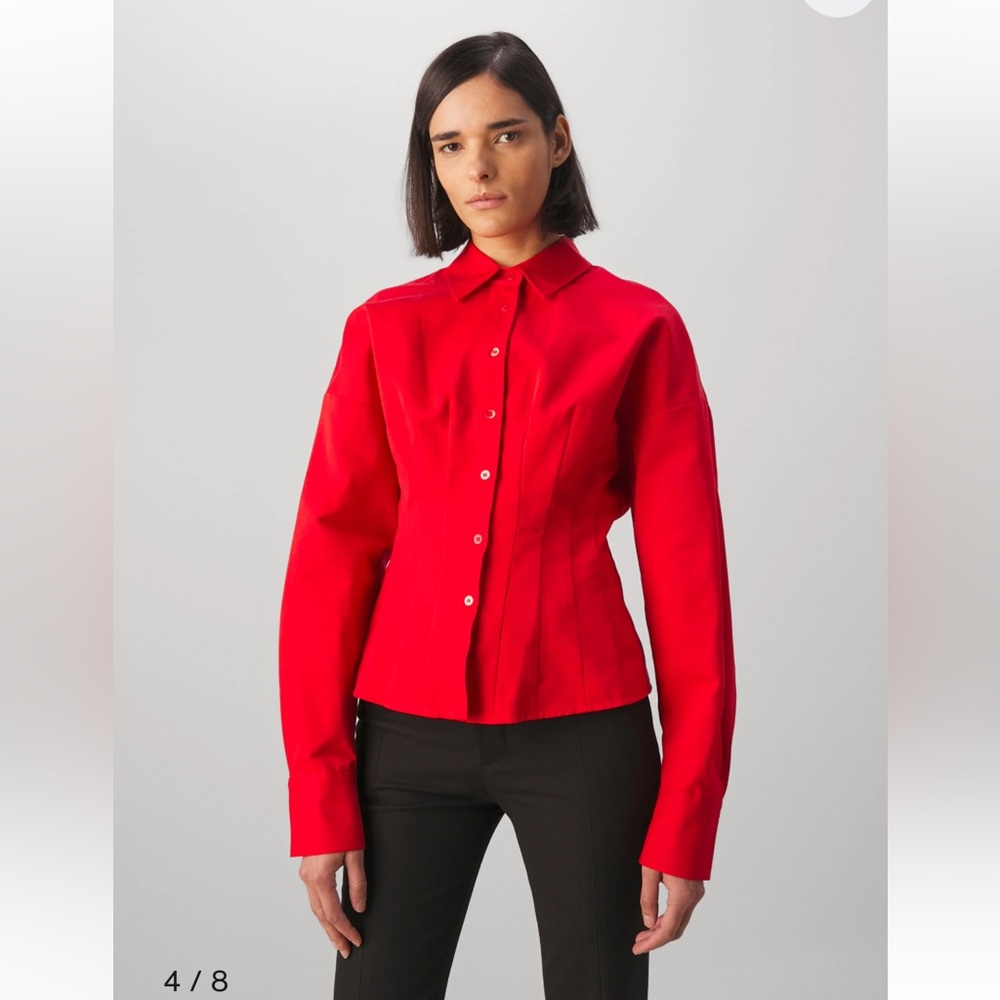 Staud Ophelia top XS in poinsettia NWT